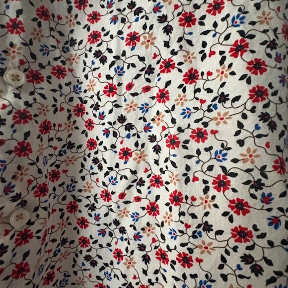 Cactus Man Ricky Singh Floral Button Up Shirt Long Sleeve M- White with Flowers - Picture 6 of 6